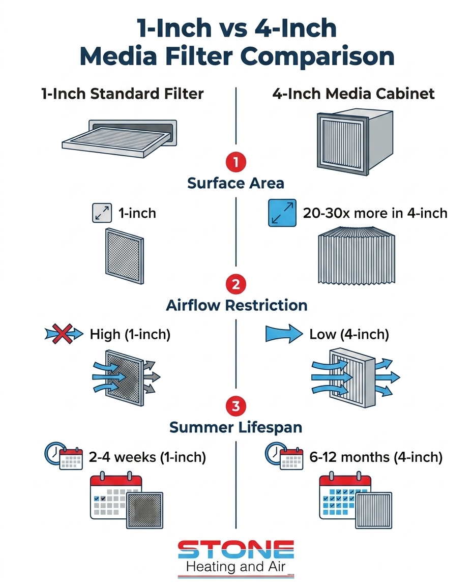 1-Inch vs 4-Inch Media Filter Comparison