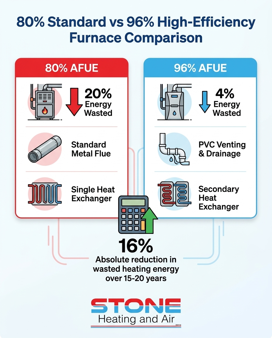 80% Standard vs 96% High-Efficiency Furnace Comparison
