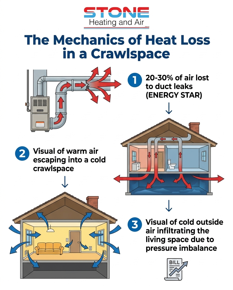 The Mechanics of Heat Loss in a Crawlspace