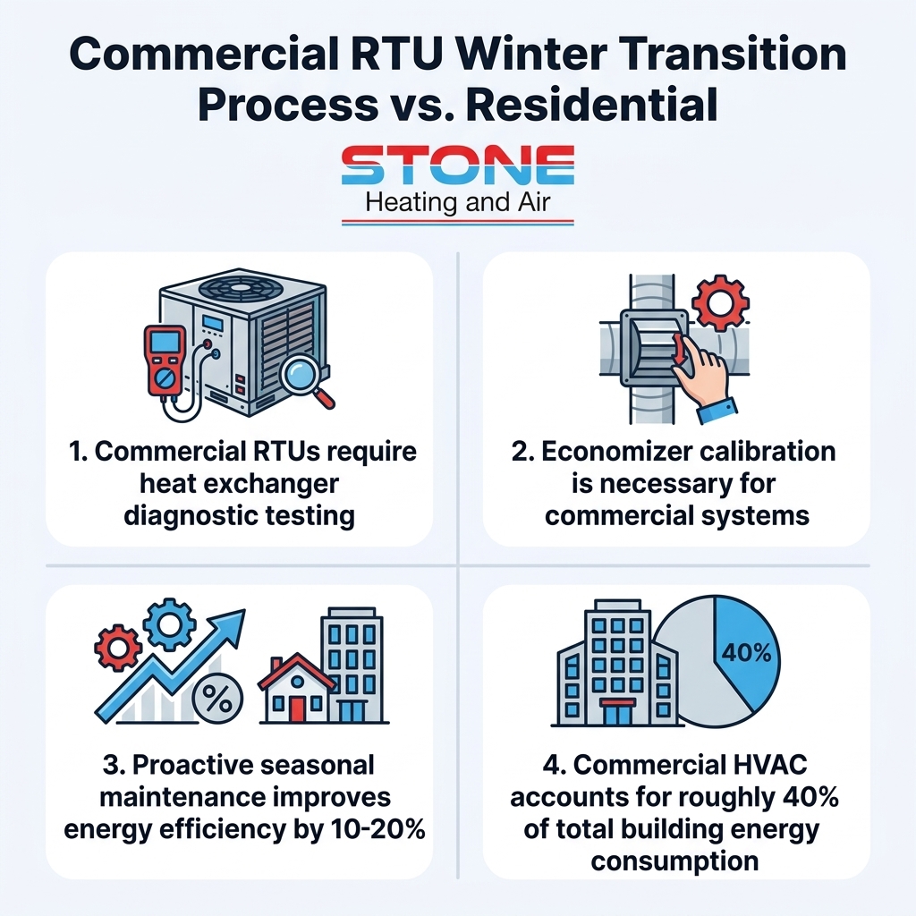 Commercial RTU Winter Transition Process vs. Residential