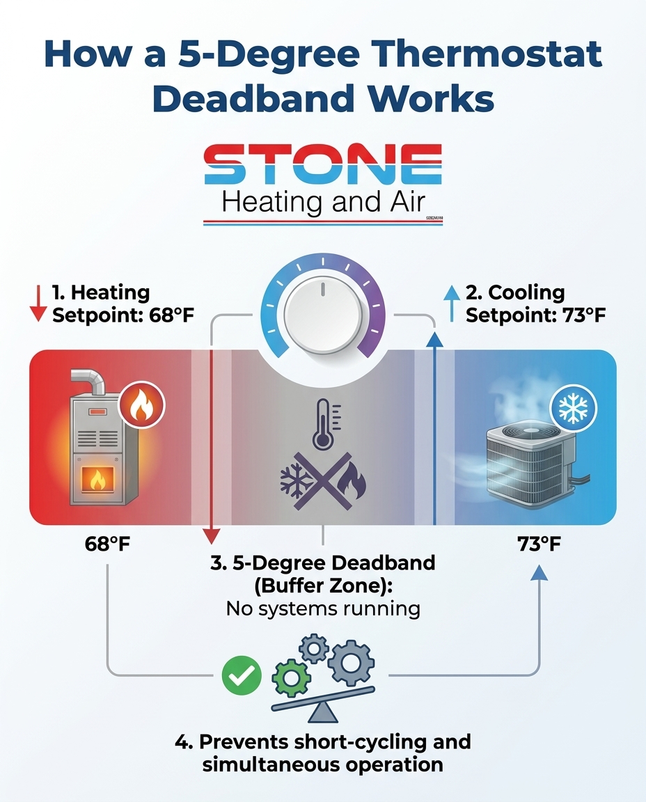 How a 5-Degree Thermostat Deadband Works