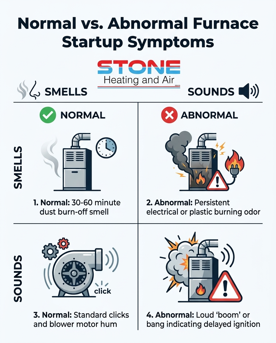 Normal vs. Abnormal Furnace Startup Symptoms