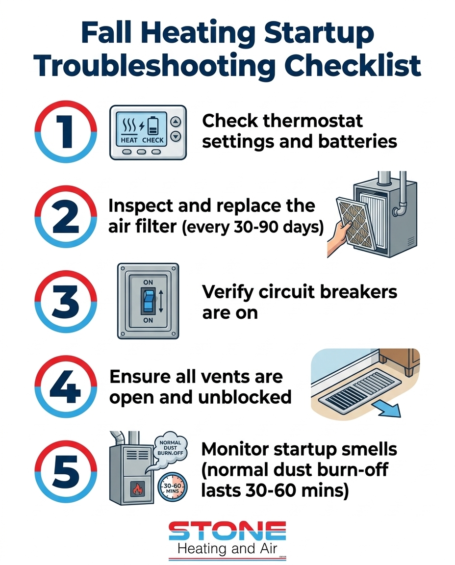 Fall Heating Startup Troubleshooting Checklist
