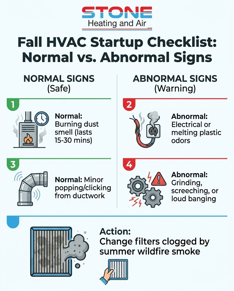 Fall HVAC Startup Checklist: Normal vs. Abnormal Signs
