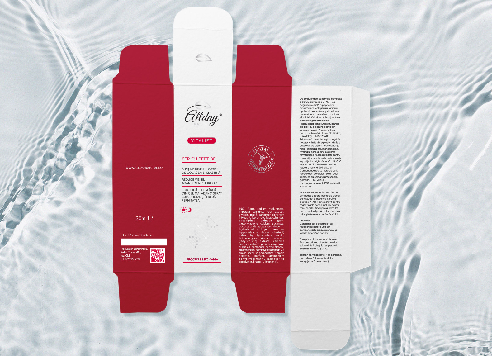 agentie branding romania - design ambalaj serum vitalift - AllDayNatural VitaLift