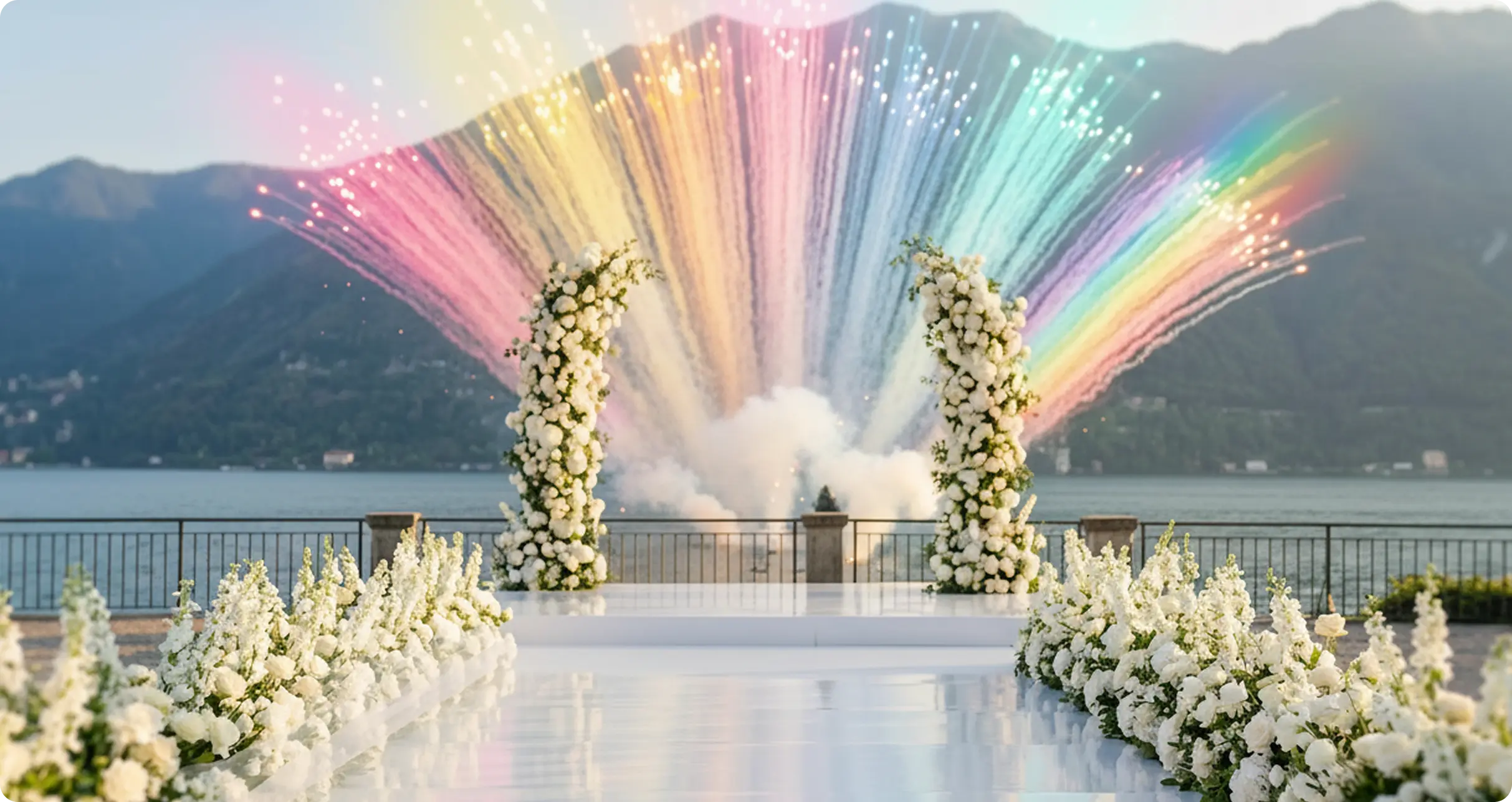 Große Hochzeitsshow im Hintergrund