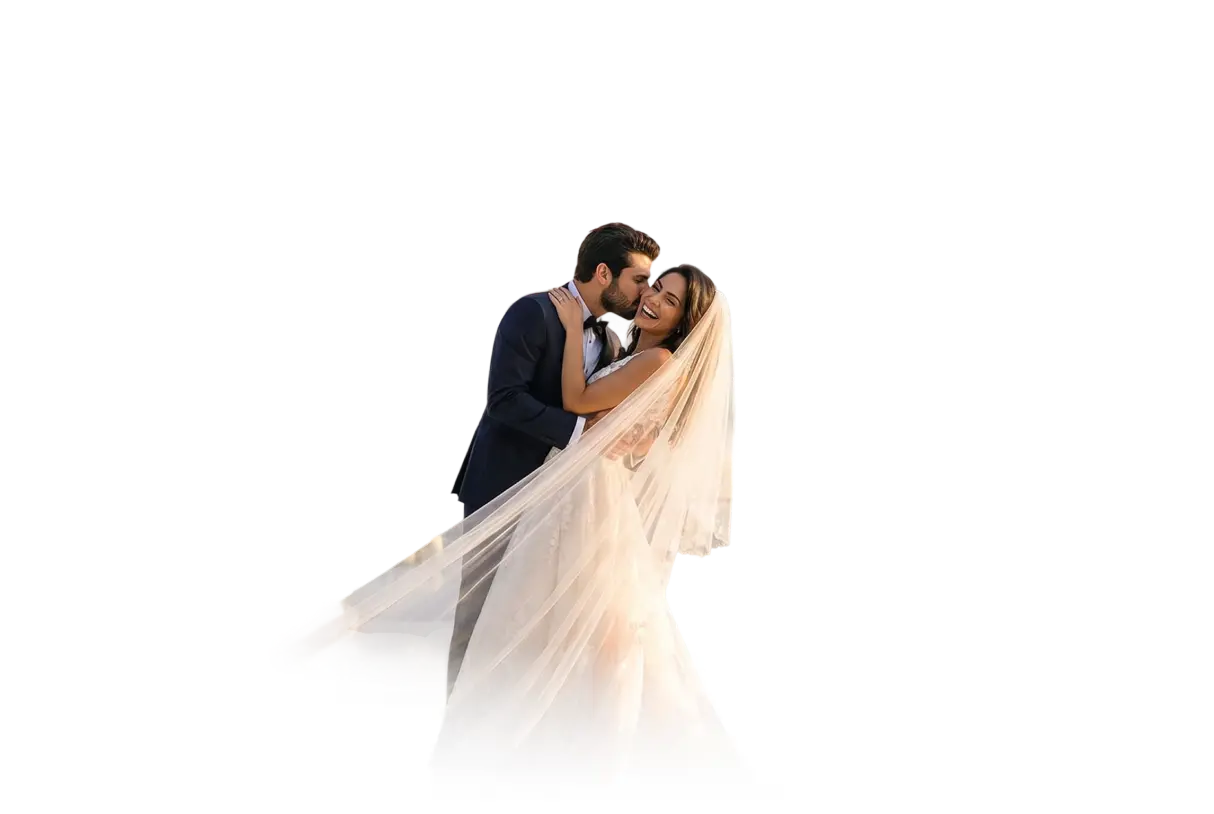 Ein paar feiert seine Hochzeit