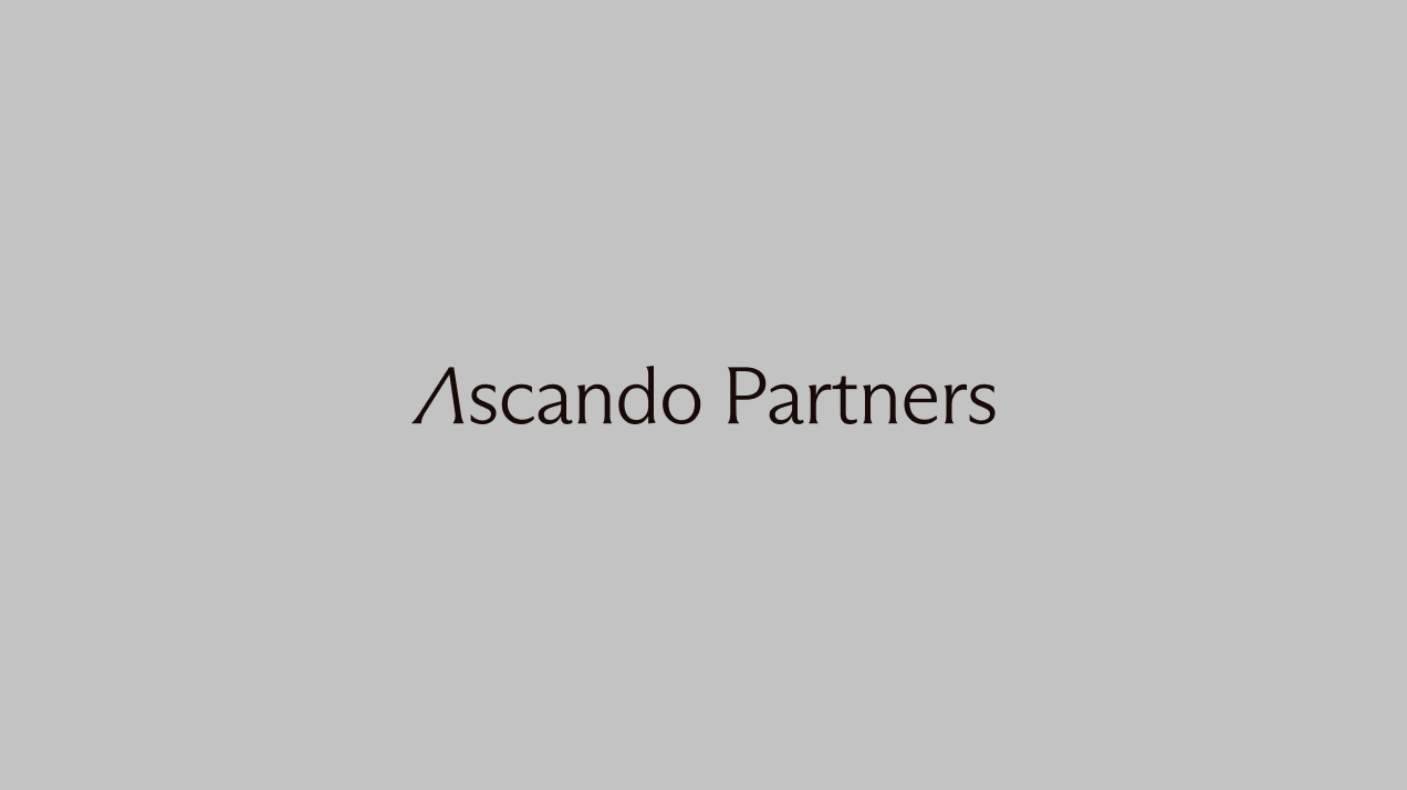 Text logo reading 'Ascando Partners' on a plain gray background.