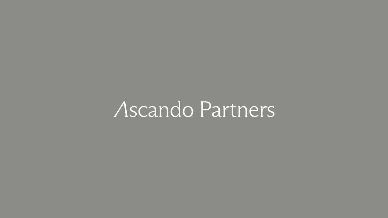 Ascando Partners logo with white text on a gray background.