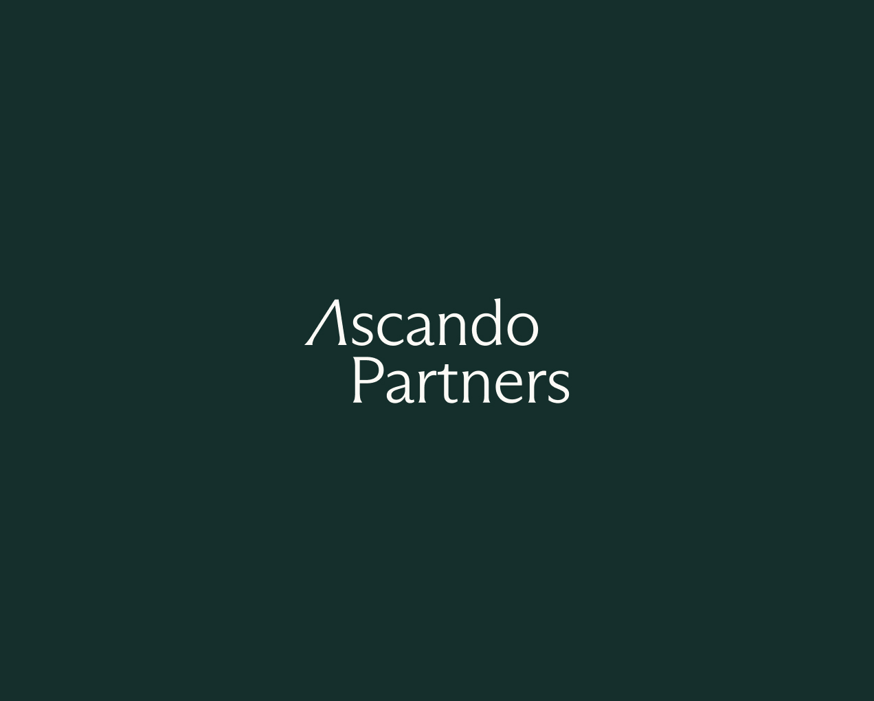Logo with the text 'Ascando Partners' on a dark green background.