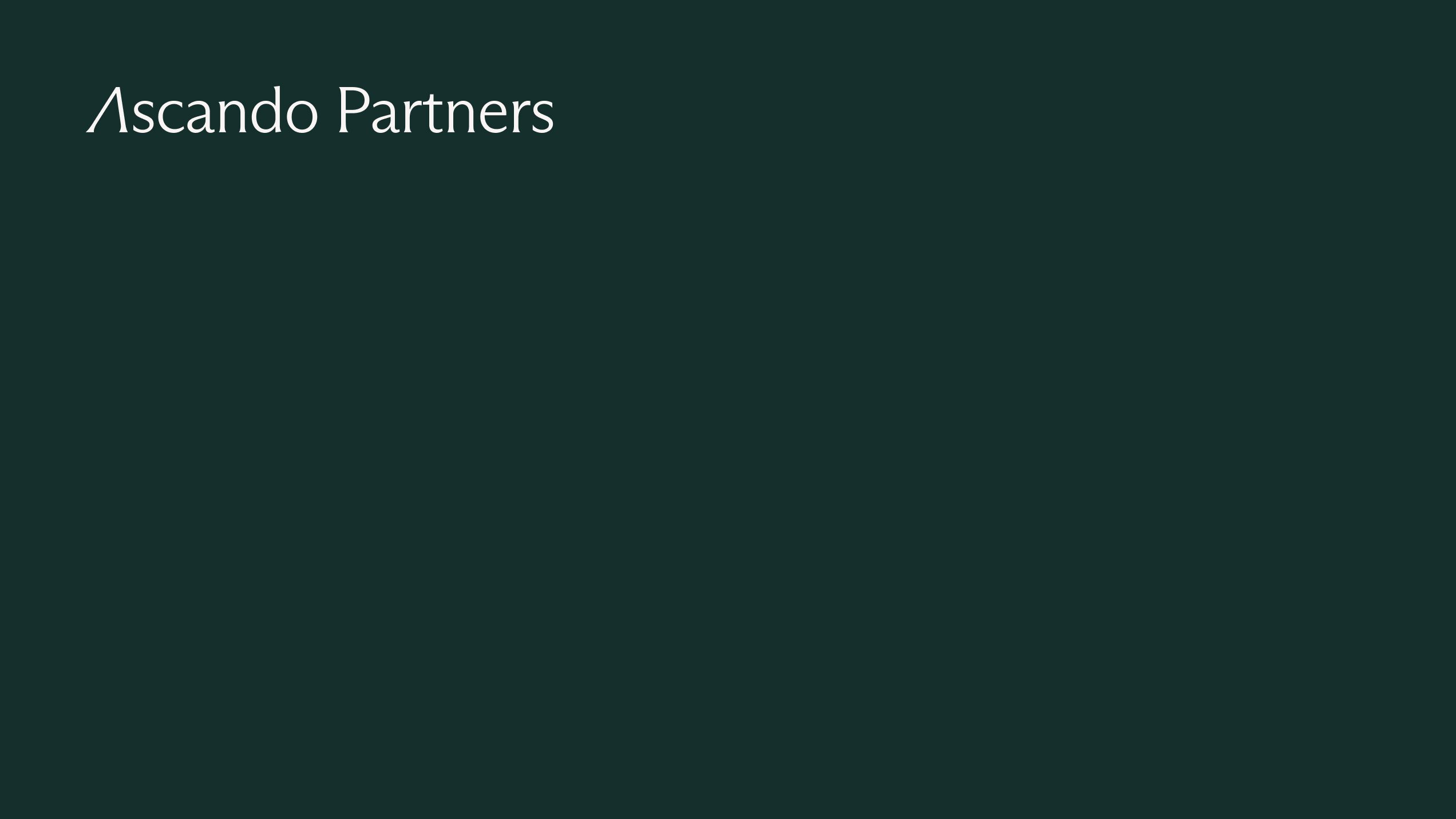 Ascendo Partners logo on a dark green background.