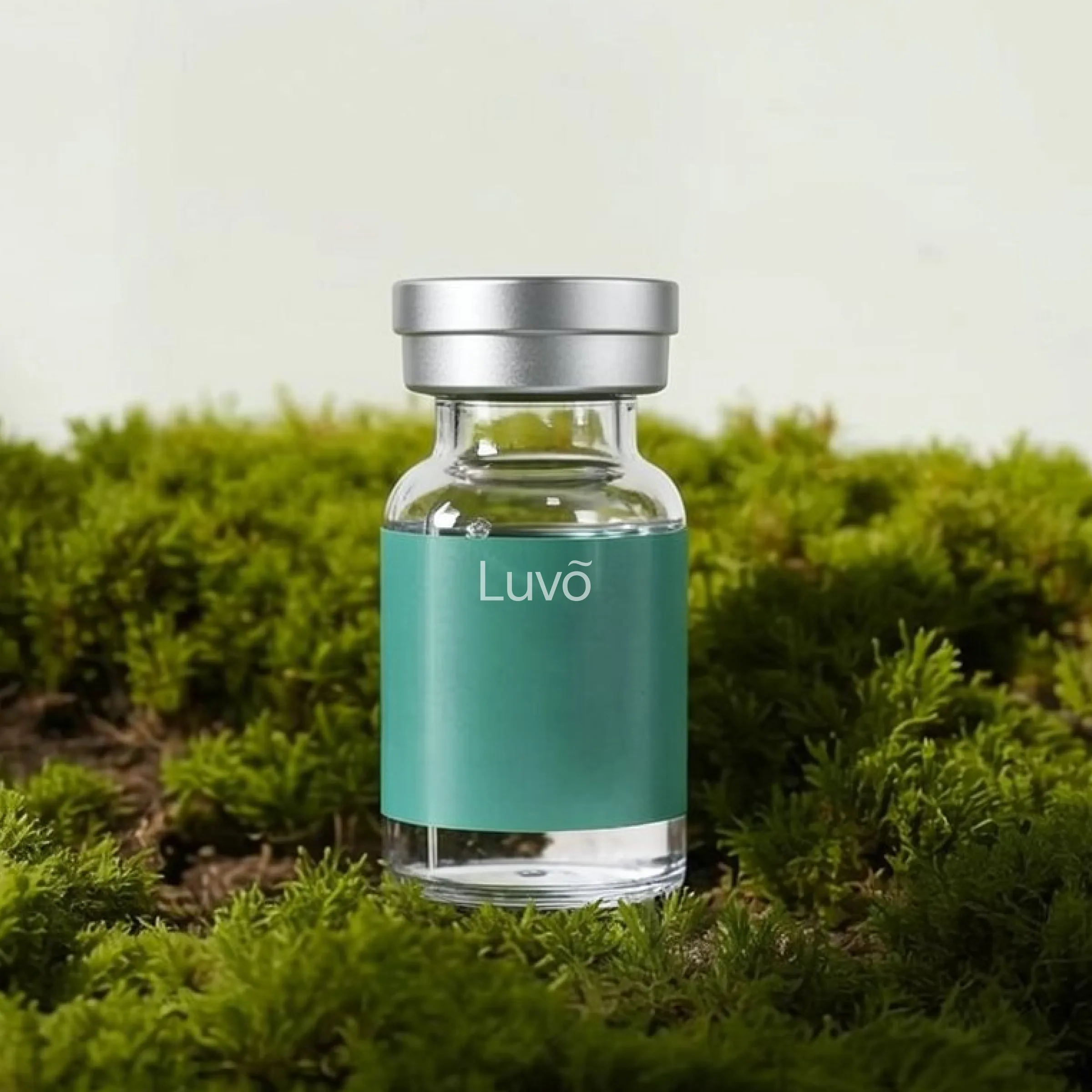 Illustrative semaglutide injection vial on moss