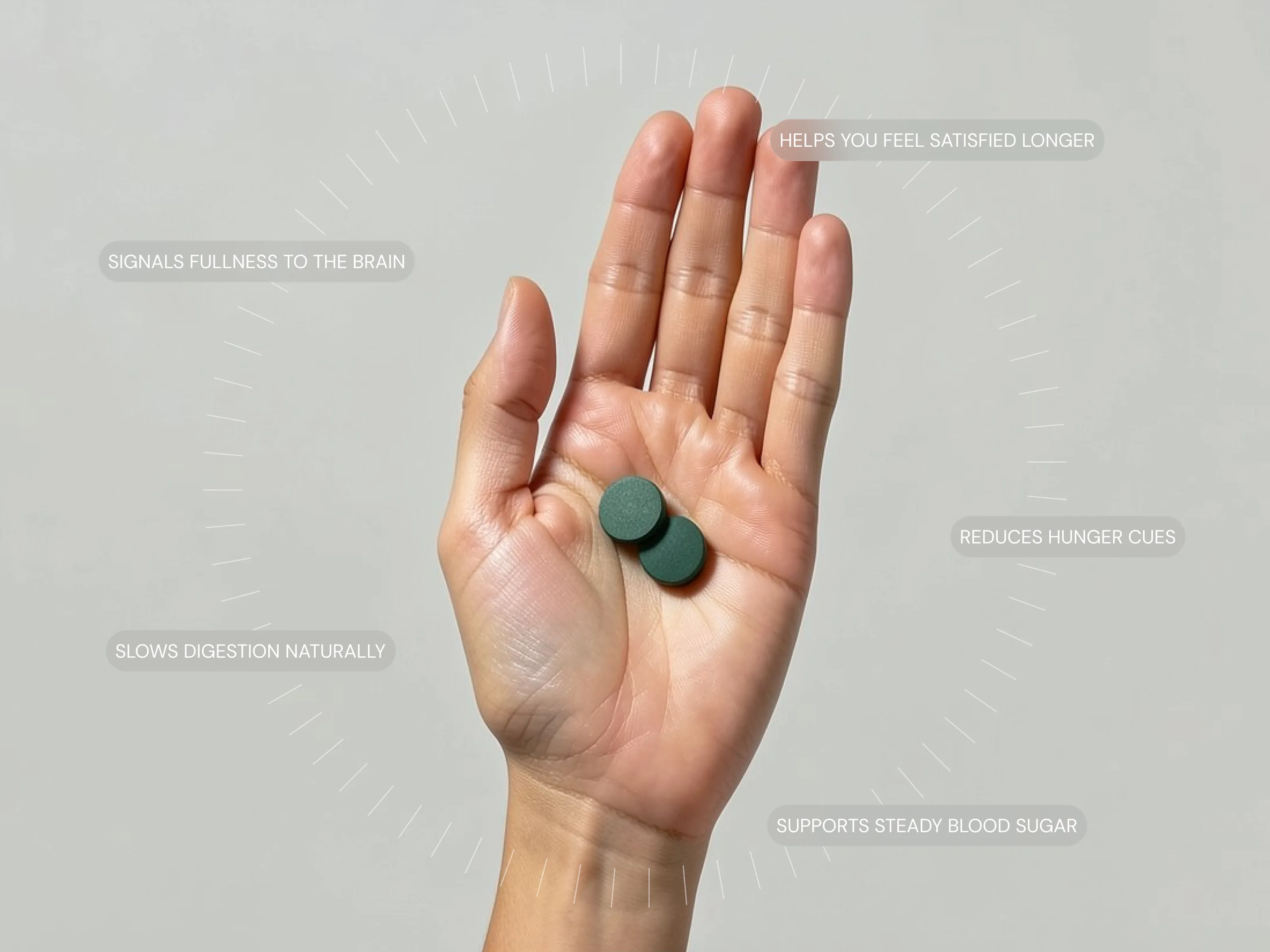Hand holding semaglutide tablets representing how oral semaglutide works