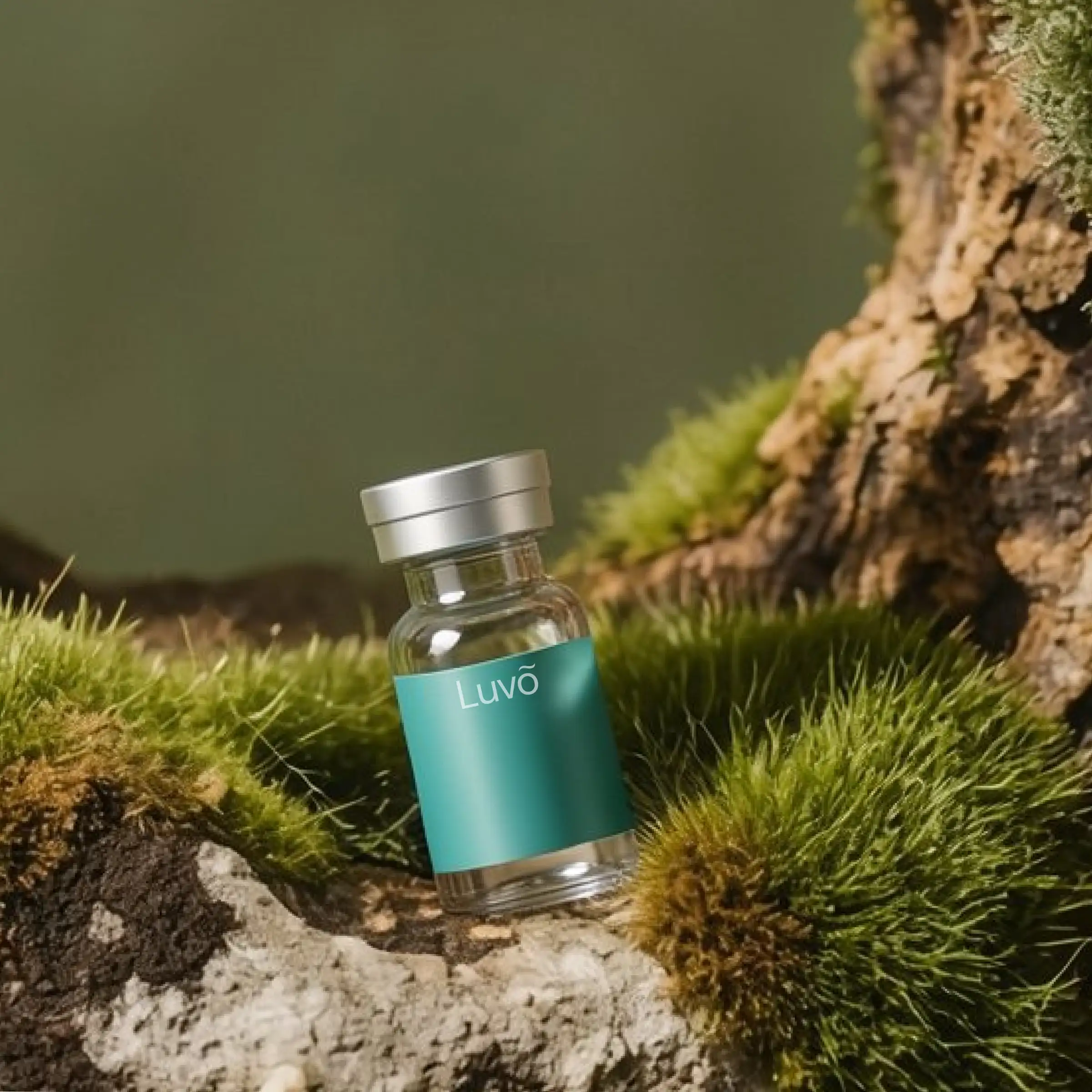 Vial representing microdosing tirzepatide injection outdoors