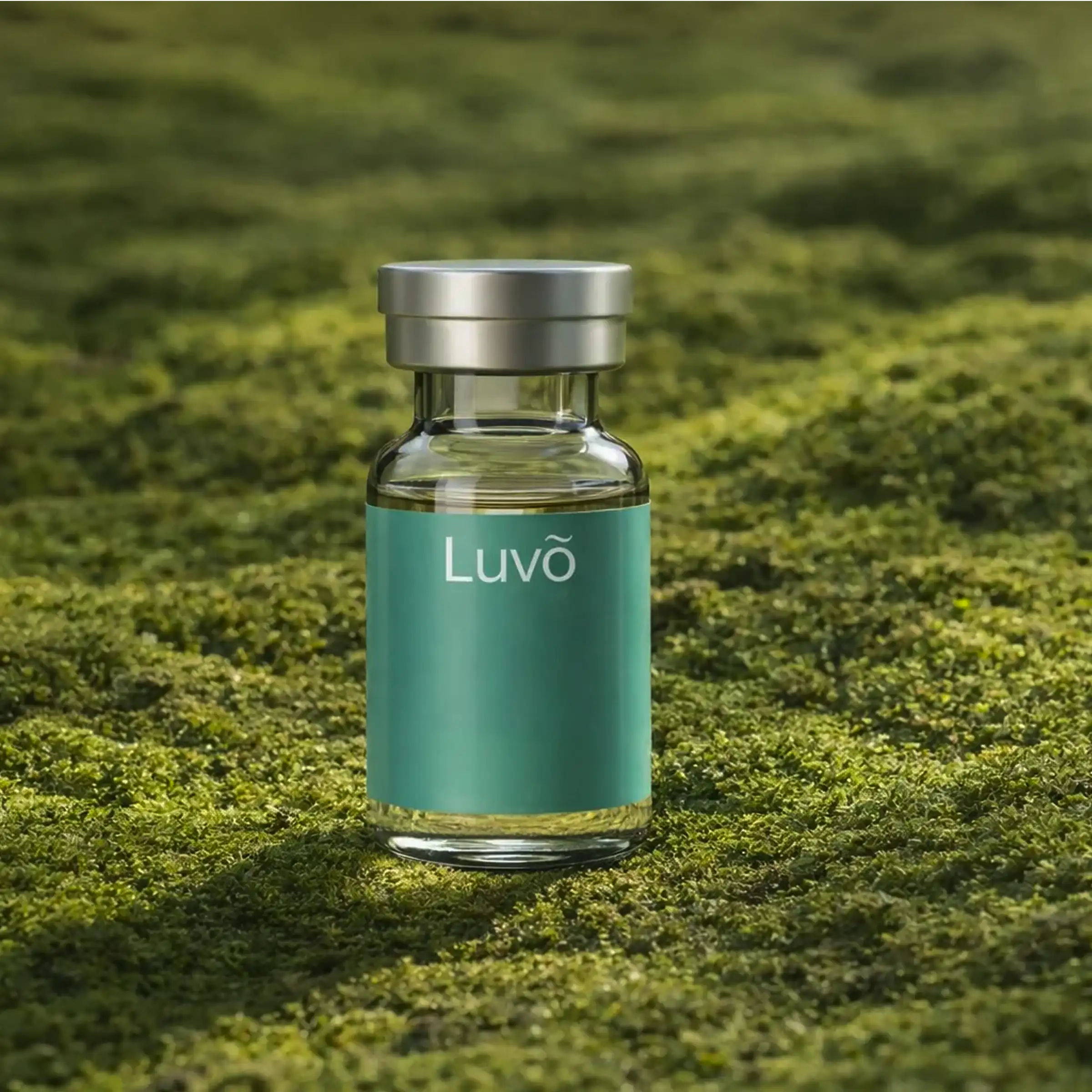 Vitamin B12/MIC injection vial on grass