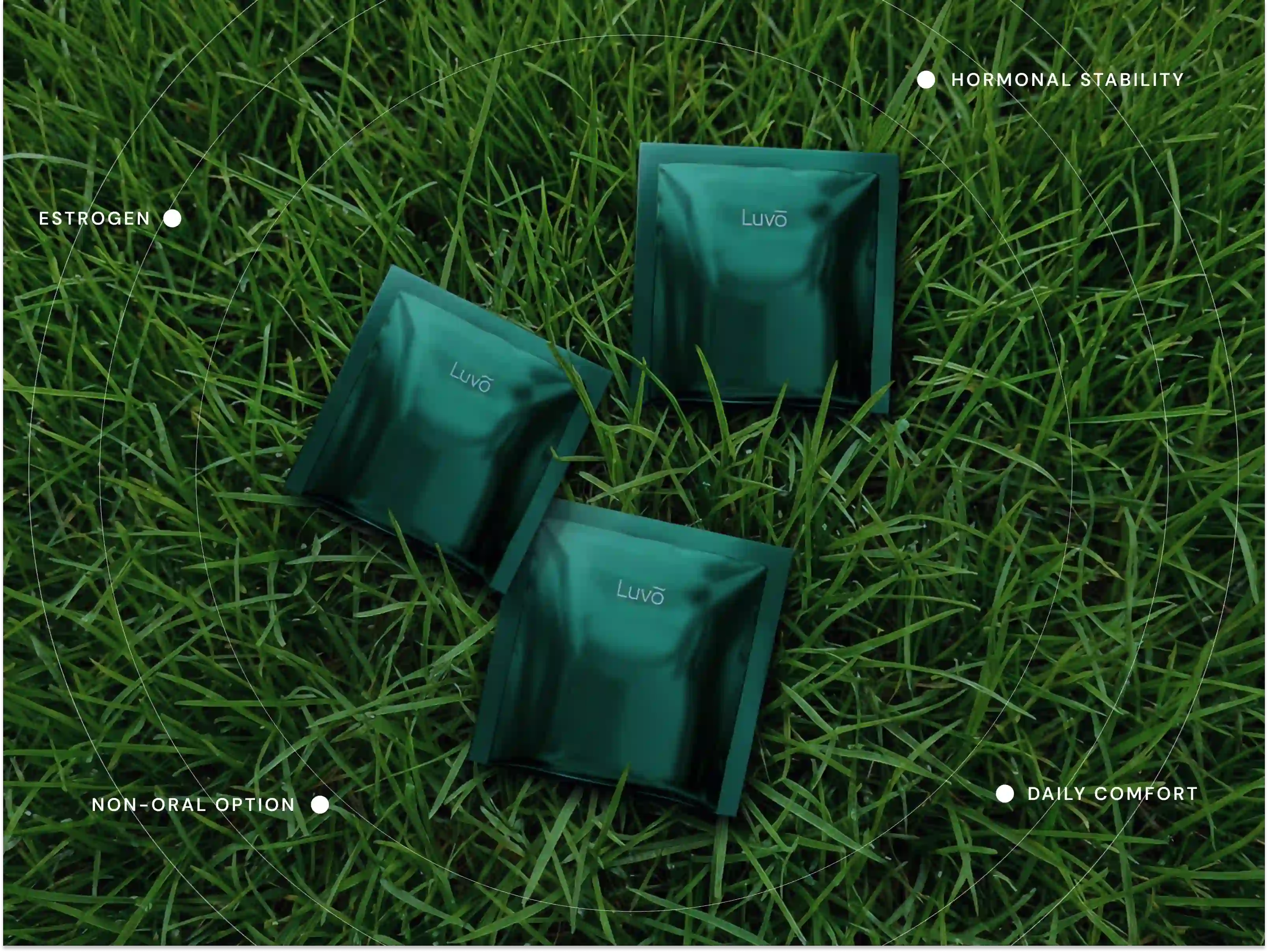 Estradiol patches representing steady transdermal hormone support