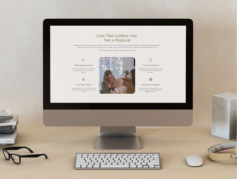Midwifery website redesign featured as a Cairns case study