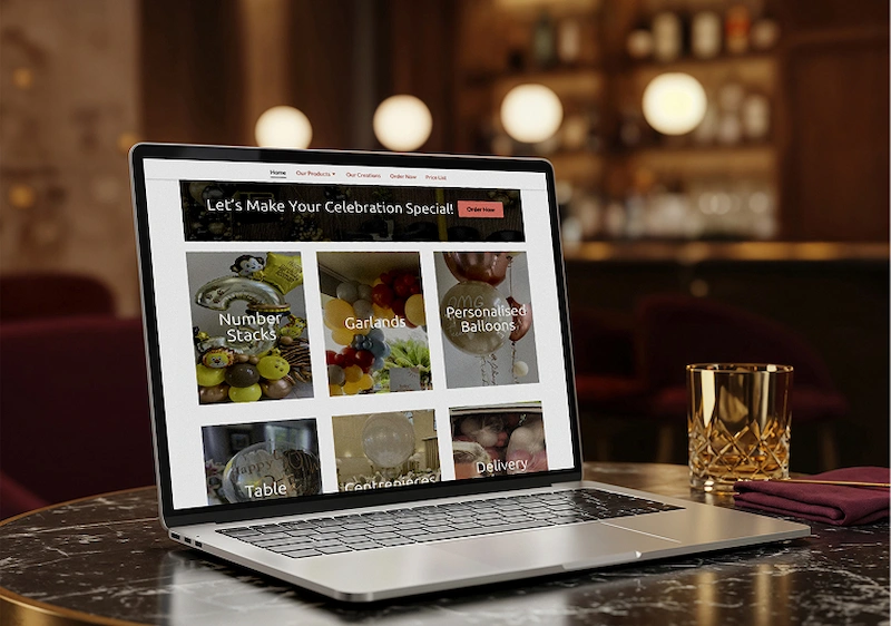 Events website redesign presented as a client case study