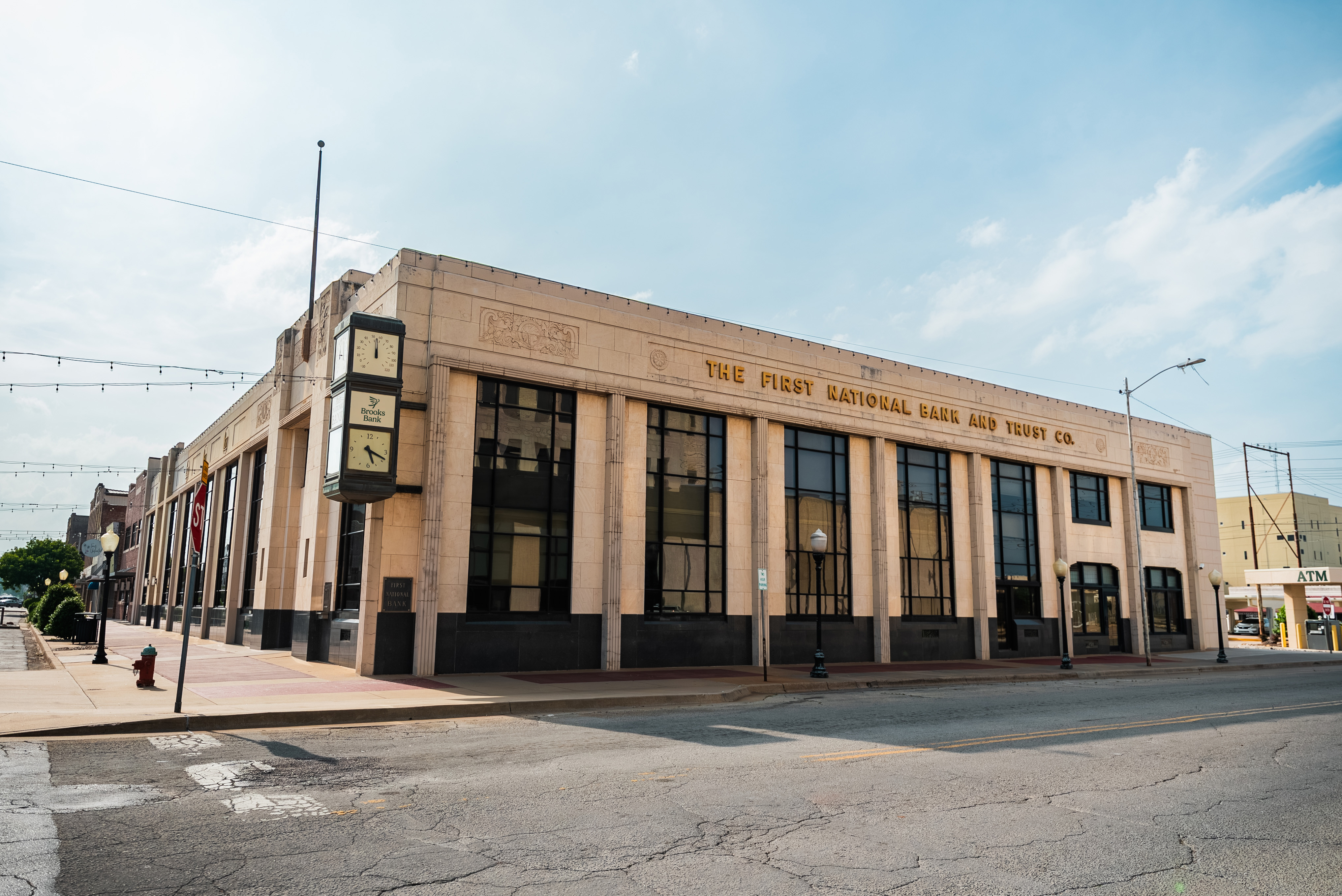 The Brooks Bank building on the downtown Chickasha corner