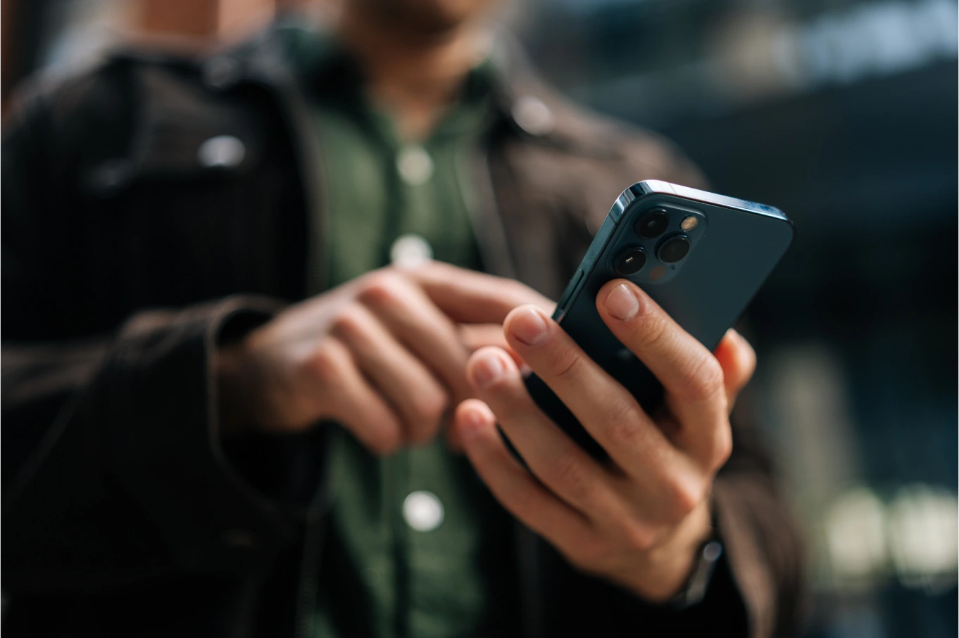 Customer using the Brooks Bank mobile app on a smartphone