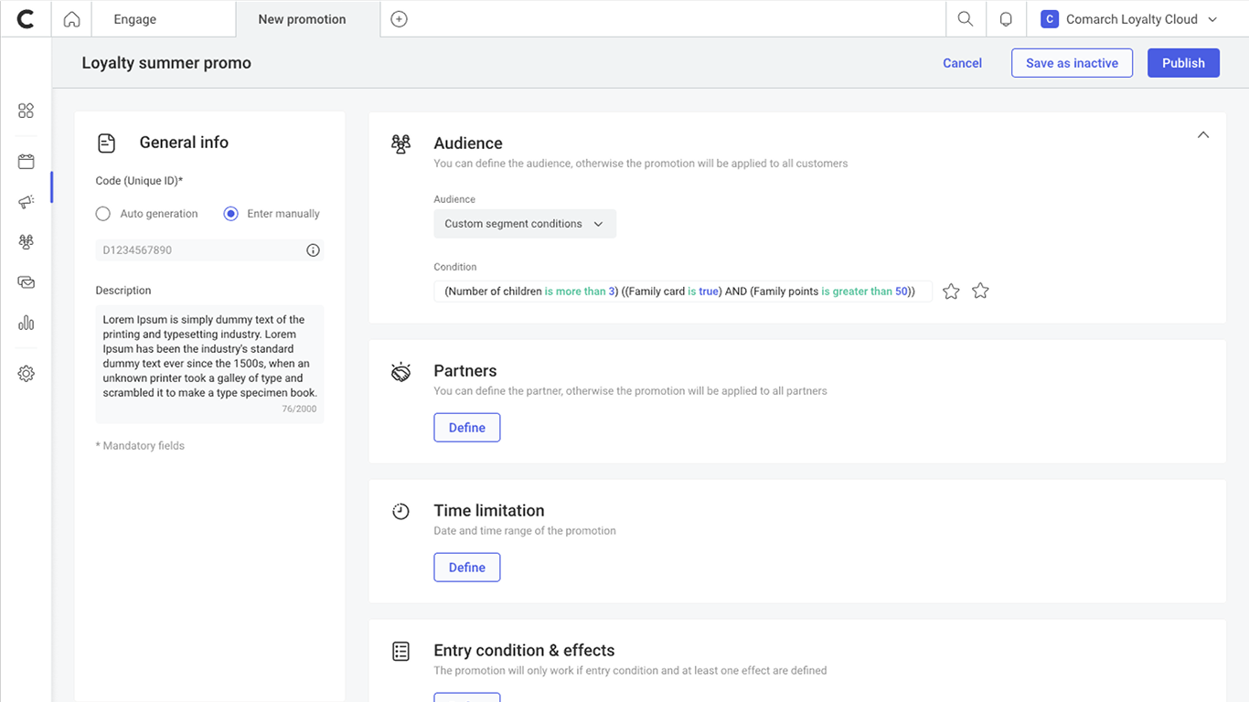 Screen showing first step in process of creating new formula.