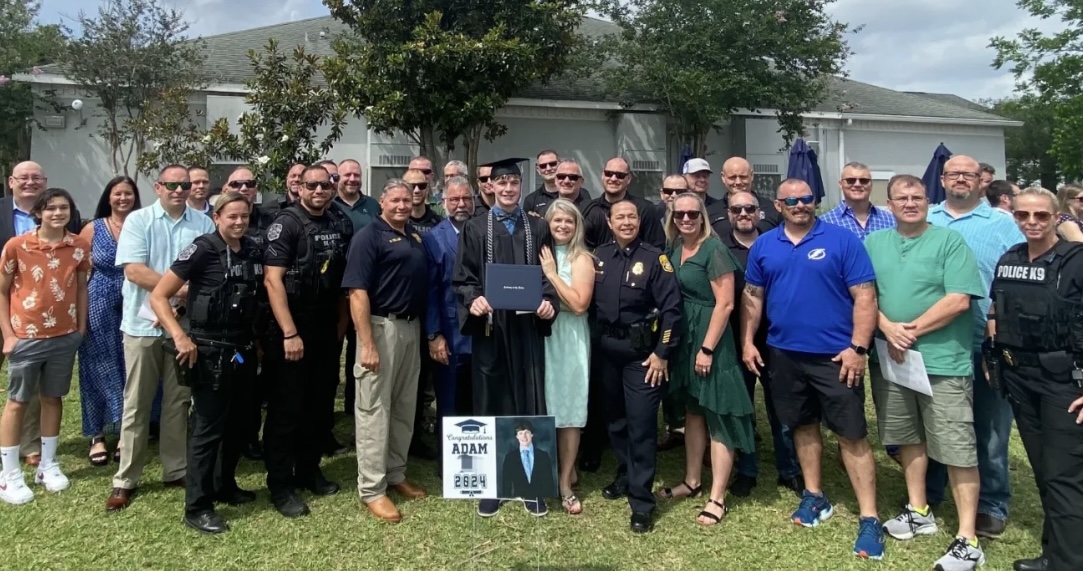 Son of fallen Tampa police officer honored by entire K-9 unit at high school graduation