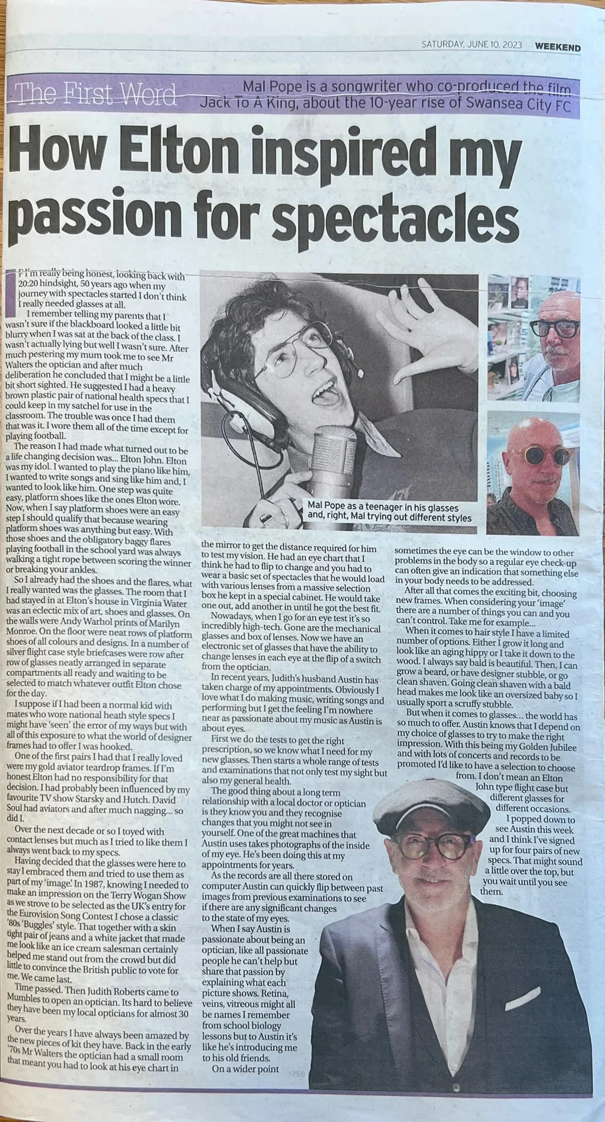 Mal Pope - How Elton inspired my passion for spectacles