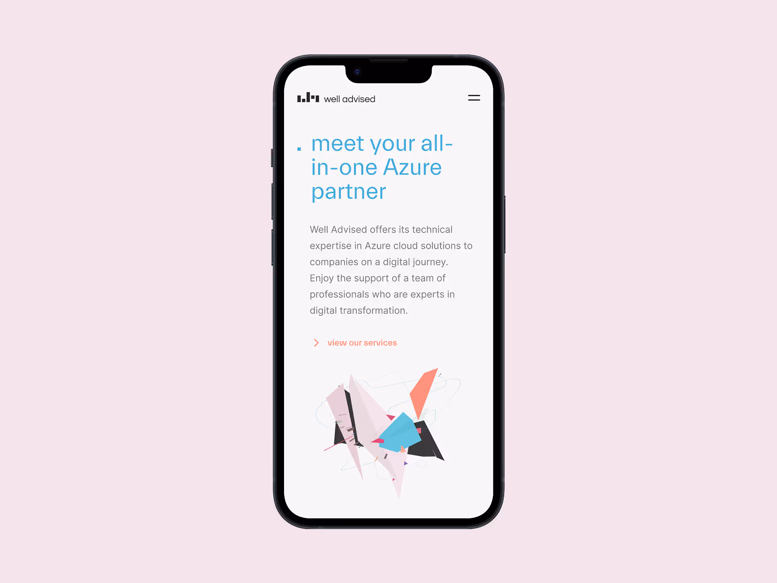 Smartphone displaying Rabbet app homepage with real estate project solutions and buttons for Construction Finance and Real Estate Development.