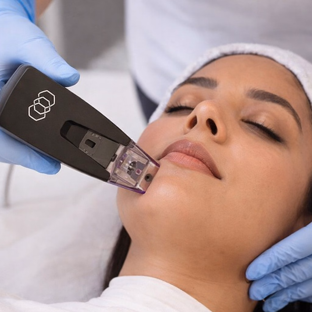 Morpheus8 RF skin remodeling treatment at a medspa in Greenwood, Colorado.