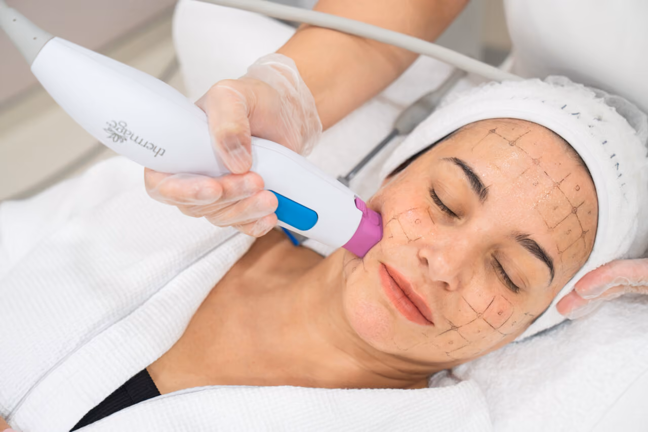 Thermage-R skin tightening treatment at a medspa in Greenwood, Colorado.