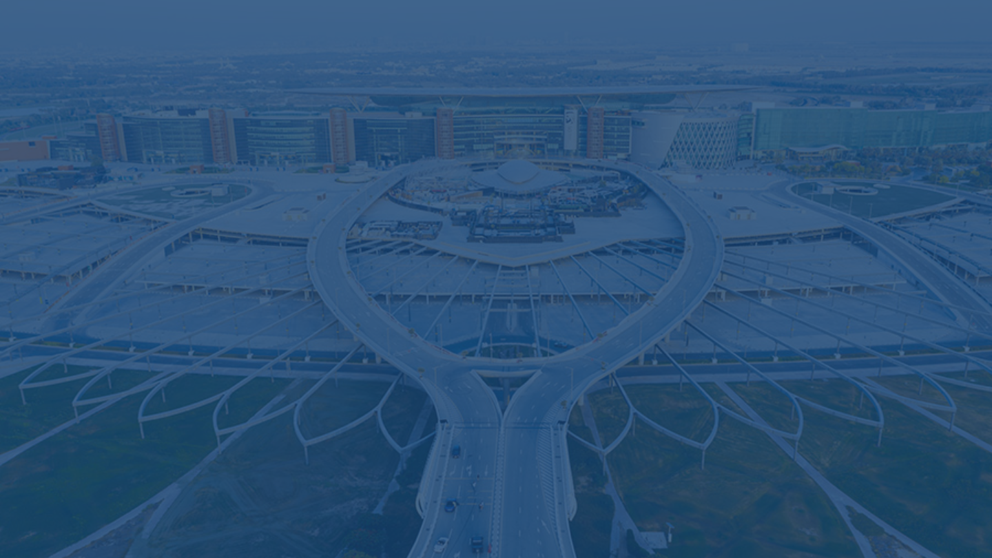 the aerial view of meydan free zone business setup in Dubai 