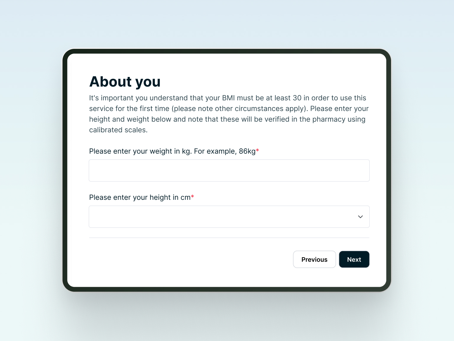 Deltera pre-screen questions