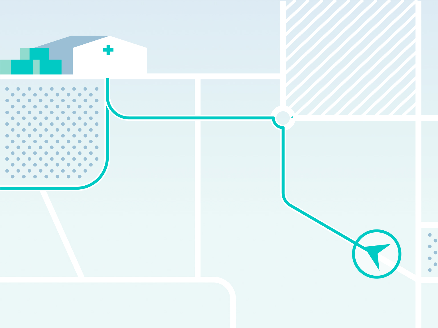 Map showing patients directing to a pharmacy