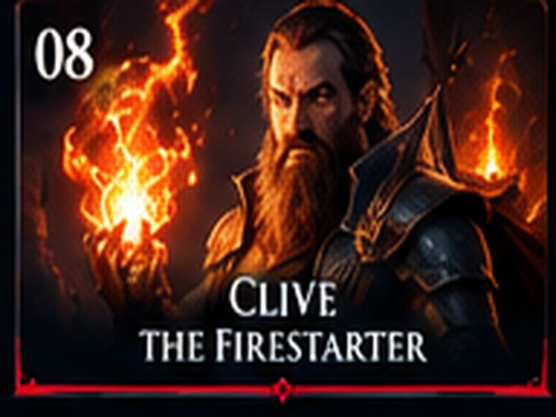 Risen Ancients editorial illustration for Clive the Firestarter V Rising boss guide