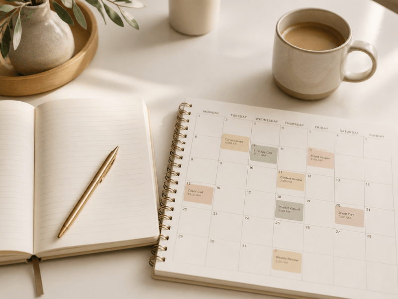 How to get consistent clients as a service business, blog cover for WQ Creative
