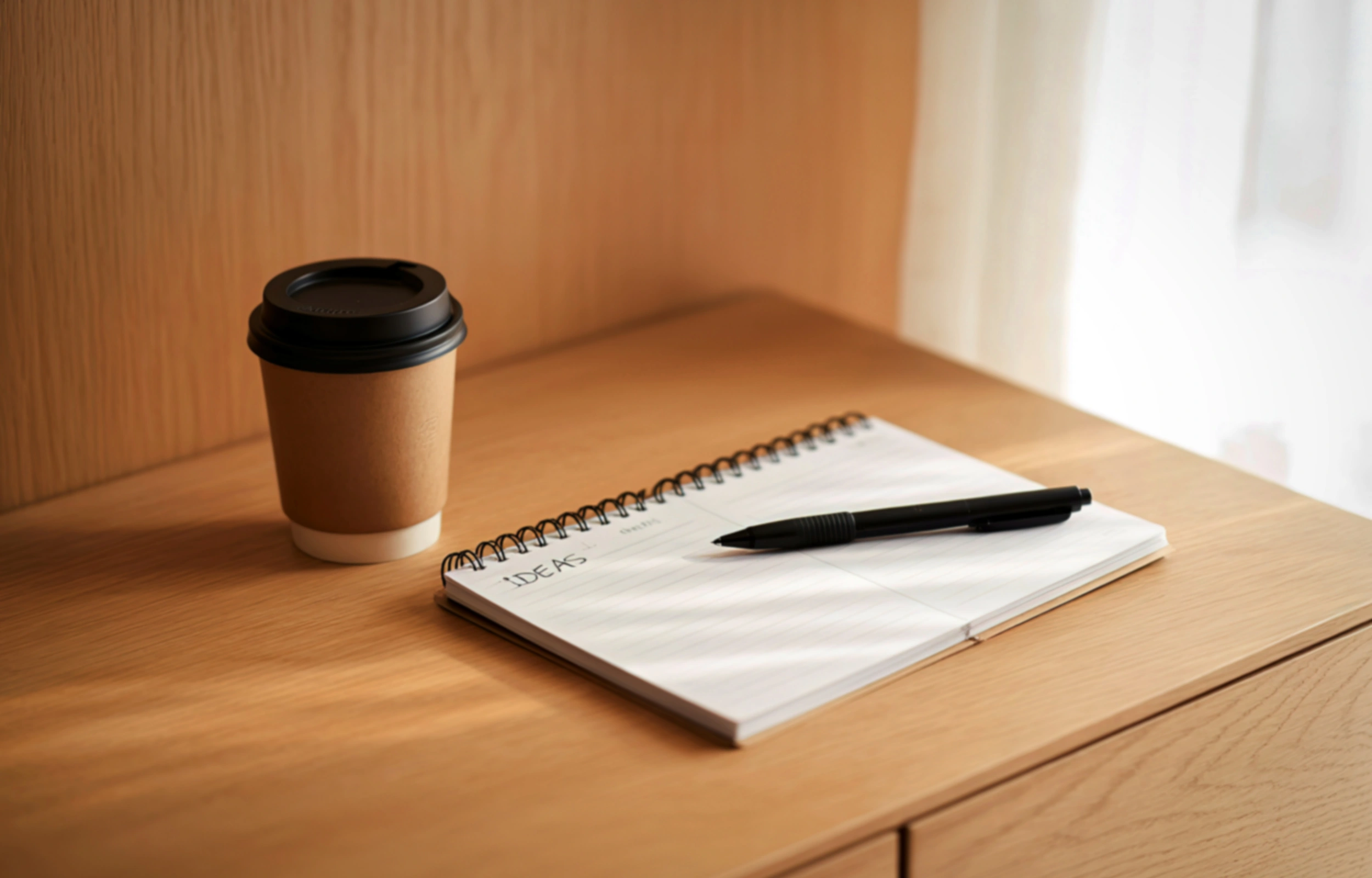 Service business pricing strategy: notebook showing repriced figures on a clean white desk, warm natural light.