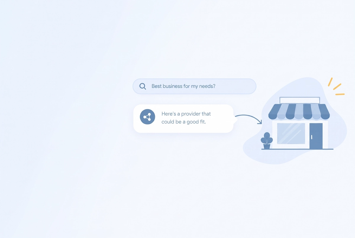 AI answer box recommending a service business, illustrating how to show up in AI search results