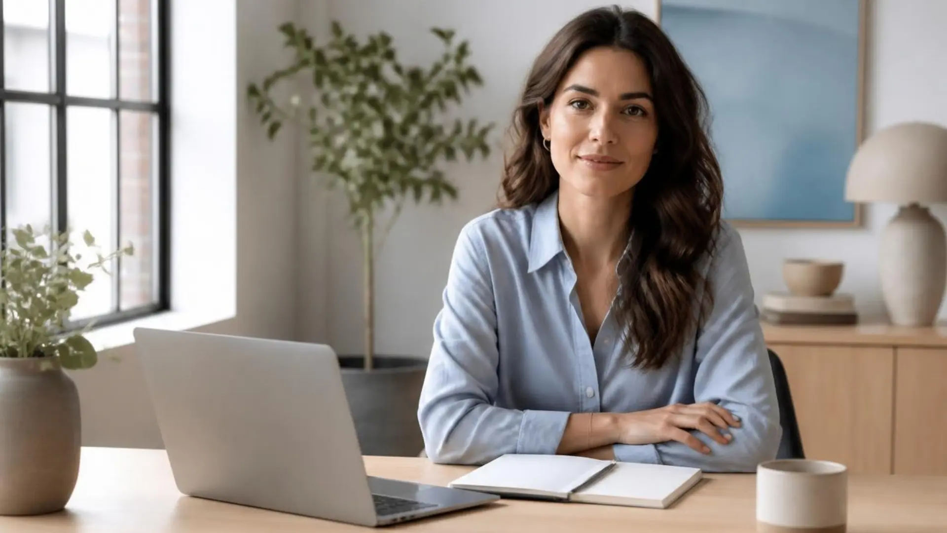 How to write an about page: service business owner photographed for an about page that builds client trust