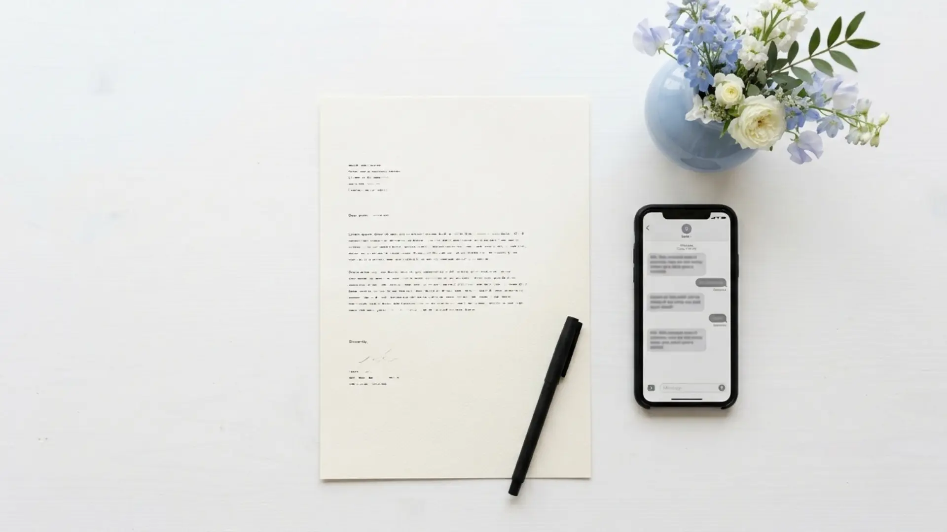 Price shoppers: a printed quote on a white desk beside a phone showing an unanswered message, representing enquiries from clients who can't afford your rates