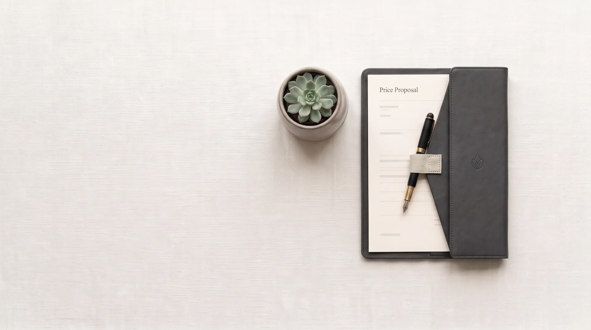 How to tell clients about price increase: a considered price proposal on a desk, illustrating how to raise your prices without losing clients