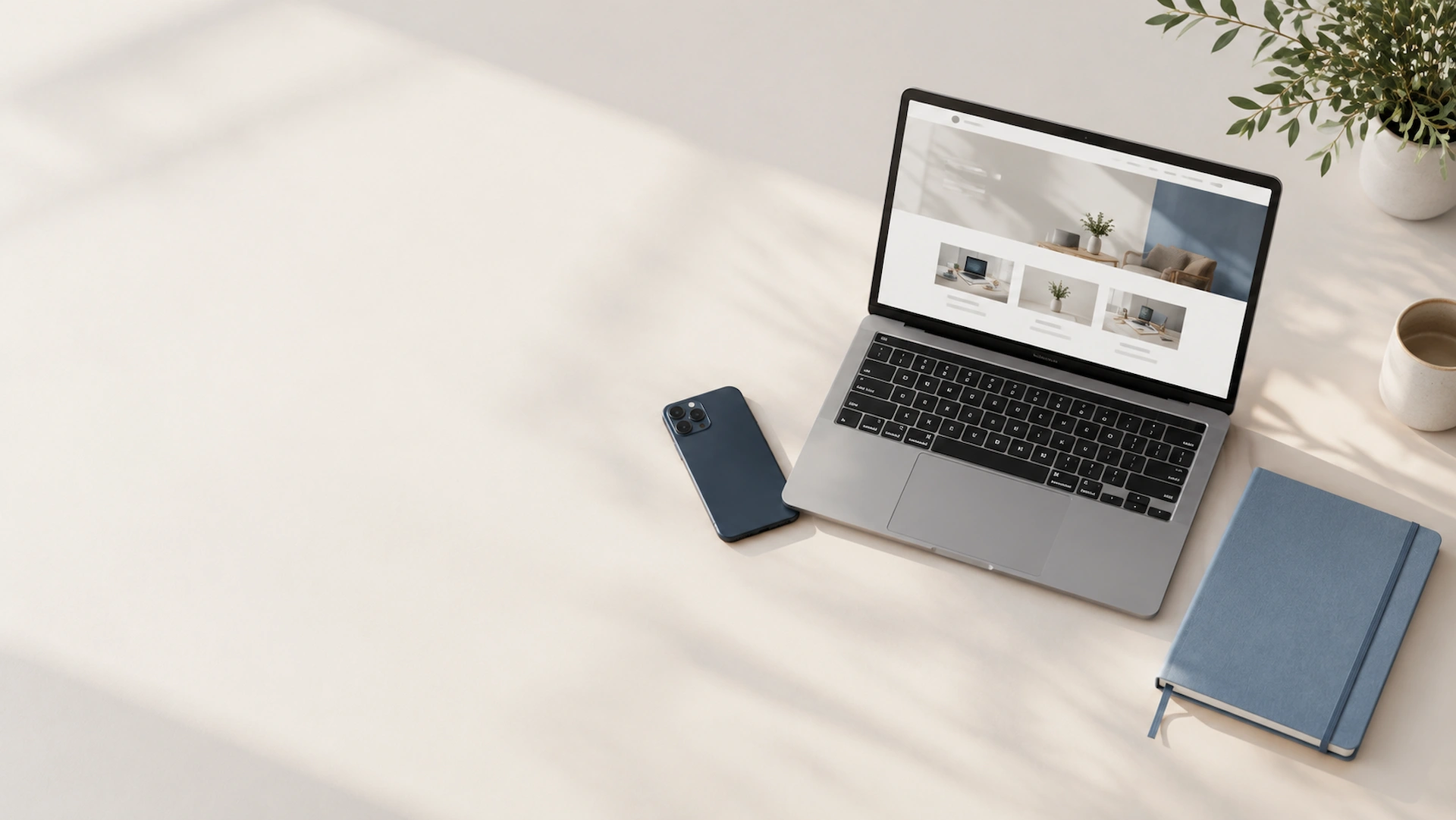 Find new clients: laptop showing a service business website, illustrating how to get clients without relying on referrals