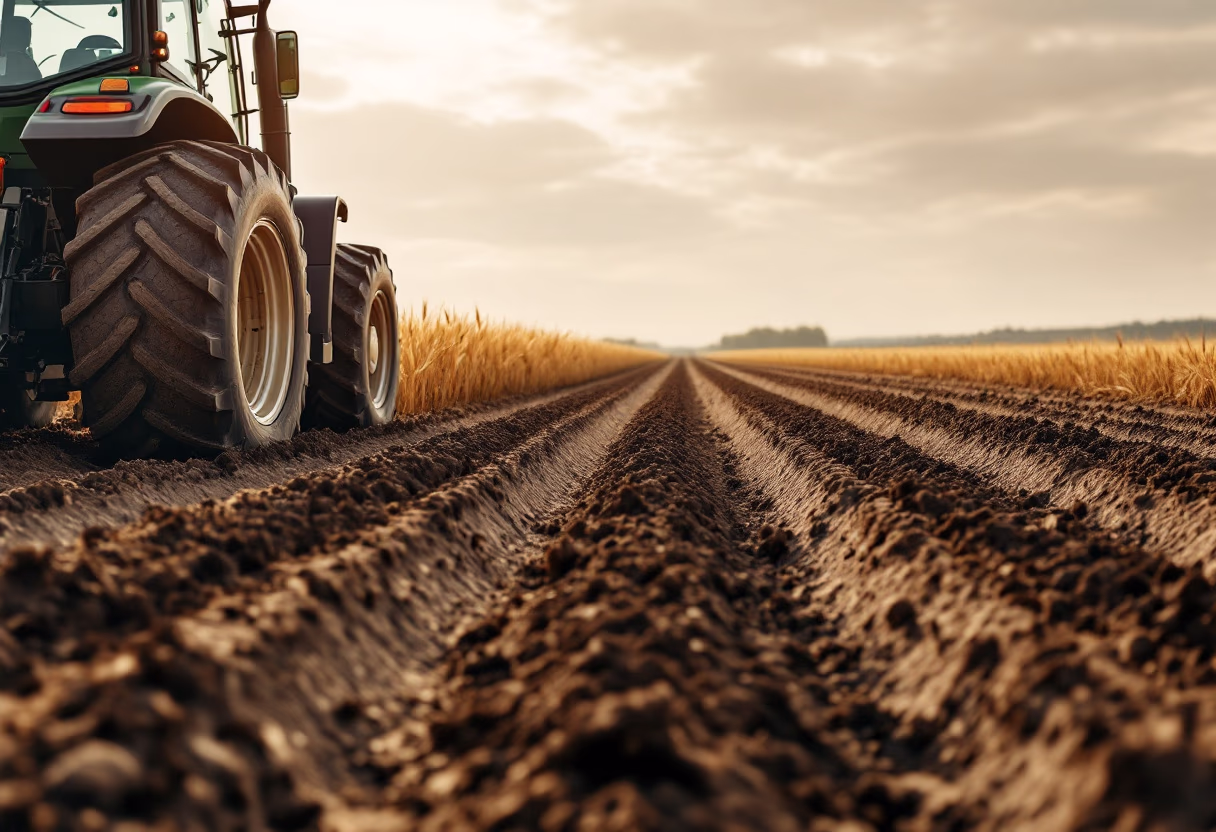 image of tractors in action for agricultural services