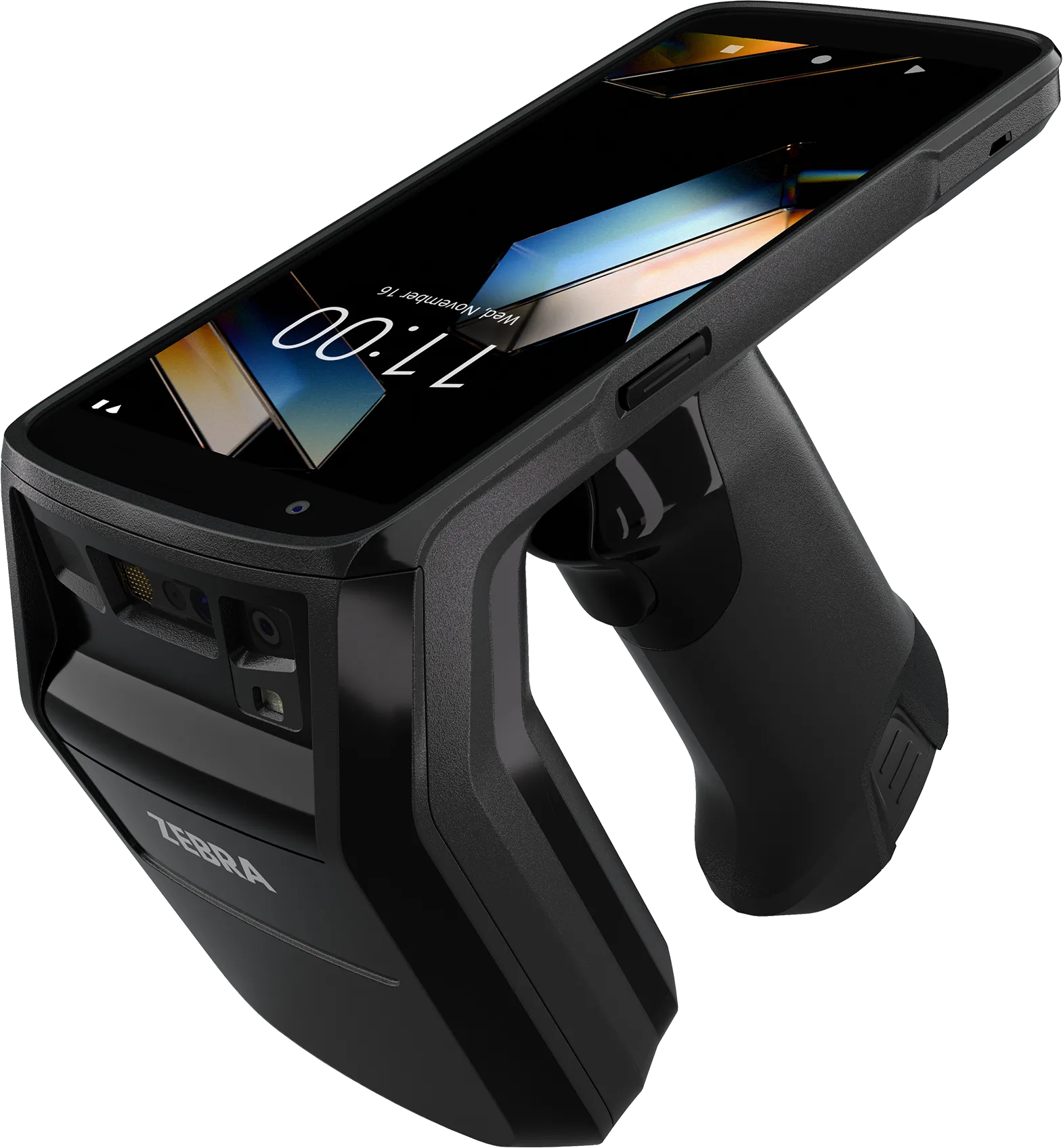 Zebra TC22 rugged touch mobile computer, front left angled view
