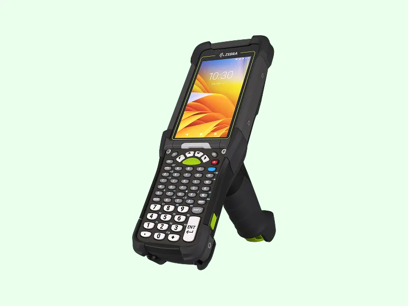 Zebra rugged handheld mobile computer with keypad and pistol grip