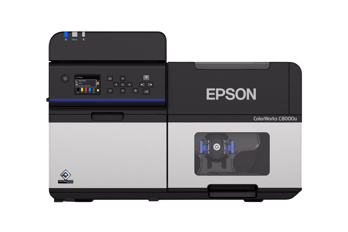 Epson ColorWorks C8000 color label printer, front view