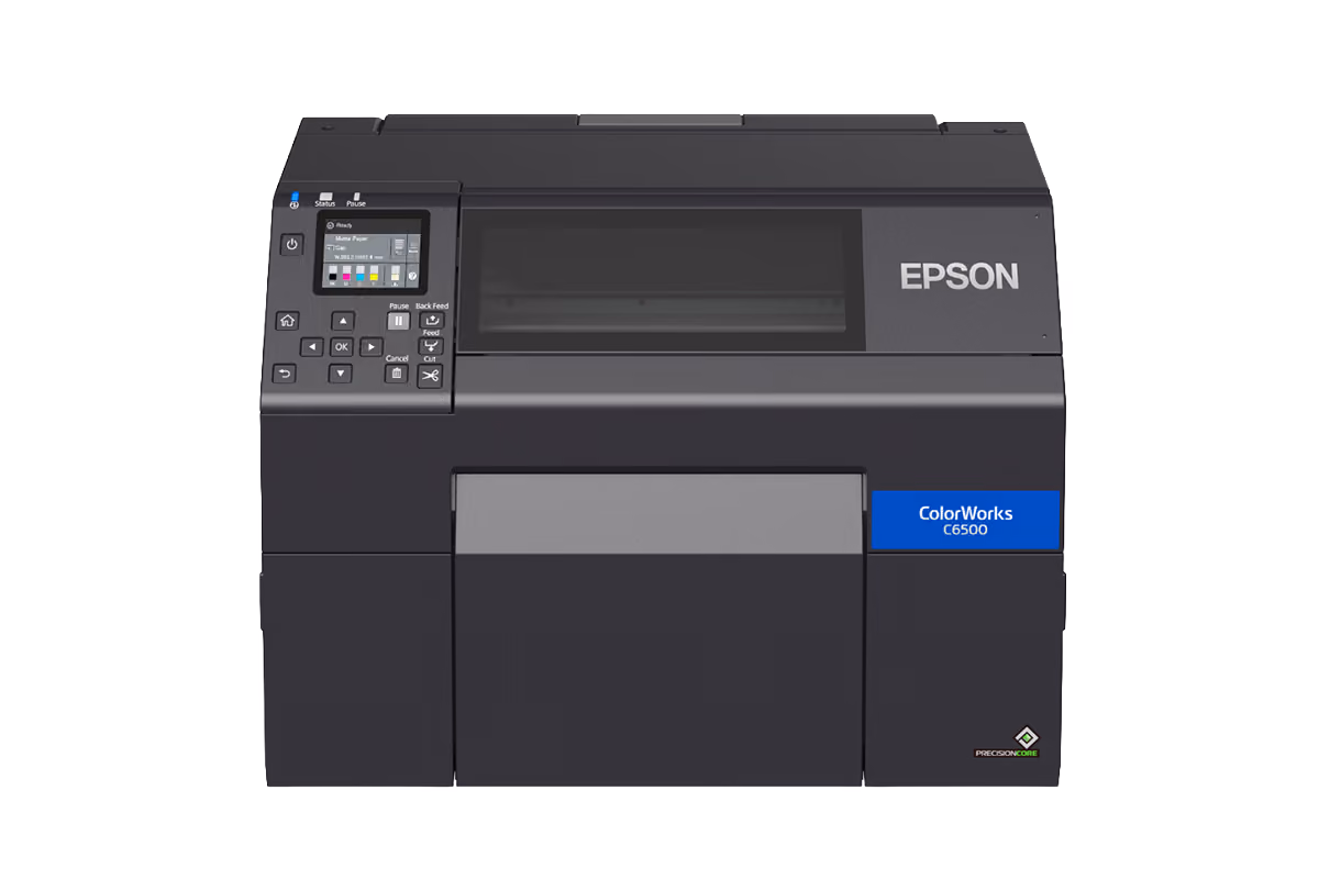Epson ColorWorks C6500 color label printer, front view