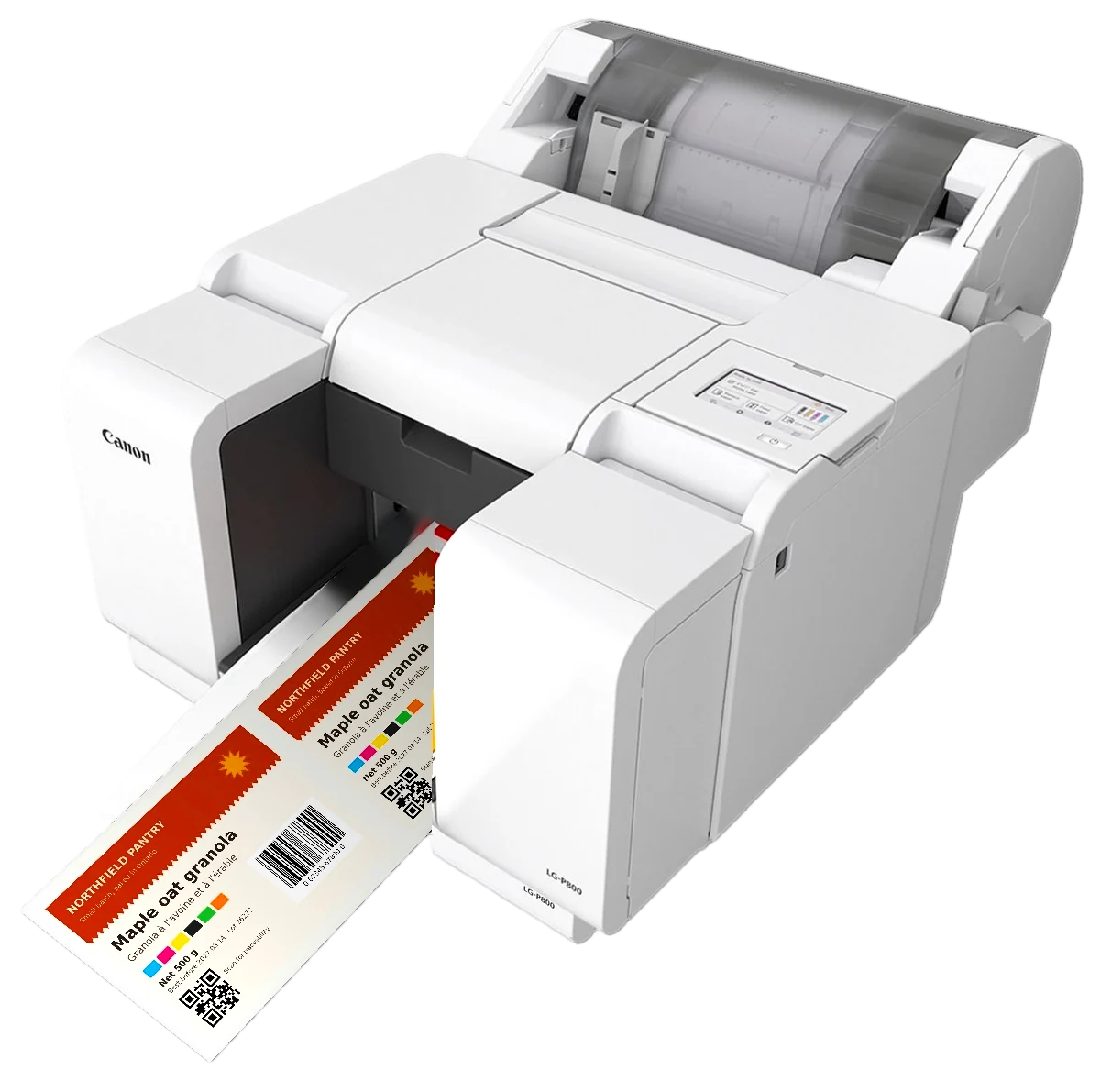 Line drawing of the Canon LG-P800 that fades into the product photo, with six numbered parts.