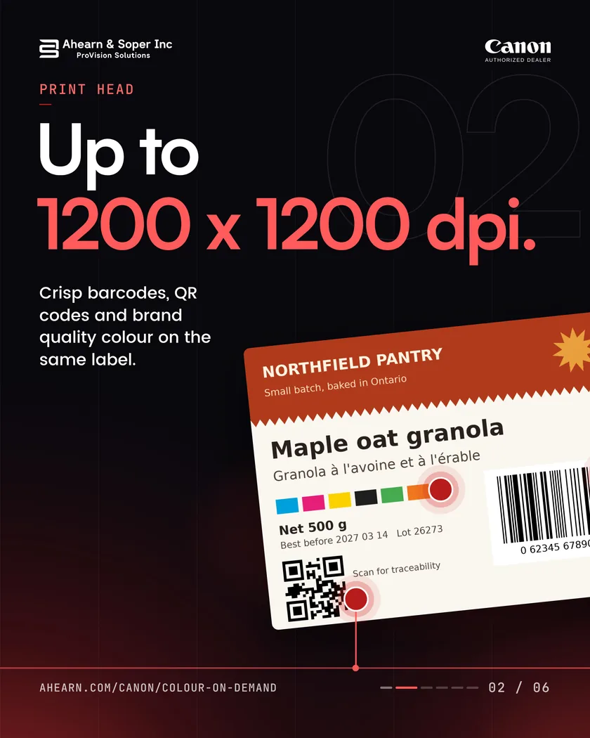 Up to 1200 x 1200 dpi: the print head.