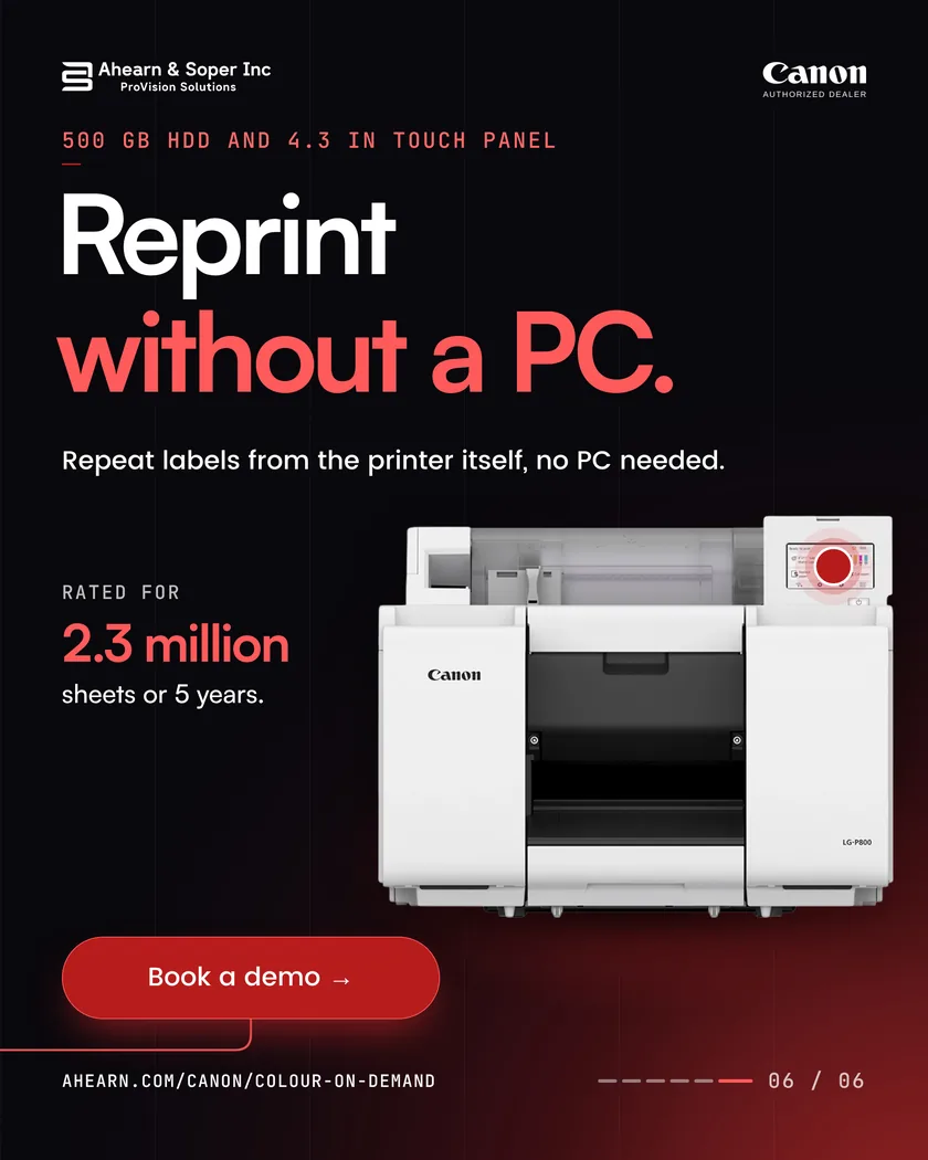 Reprint without a PC: the 500 GB HDD and 4.3 in touch panel.