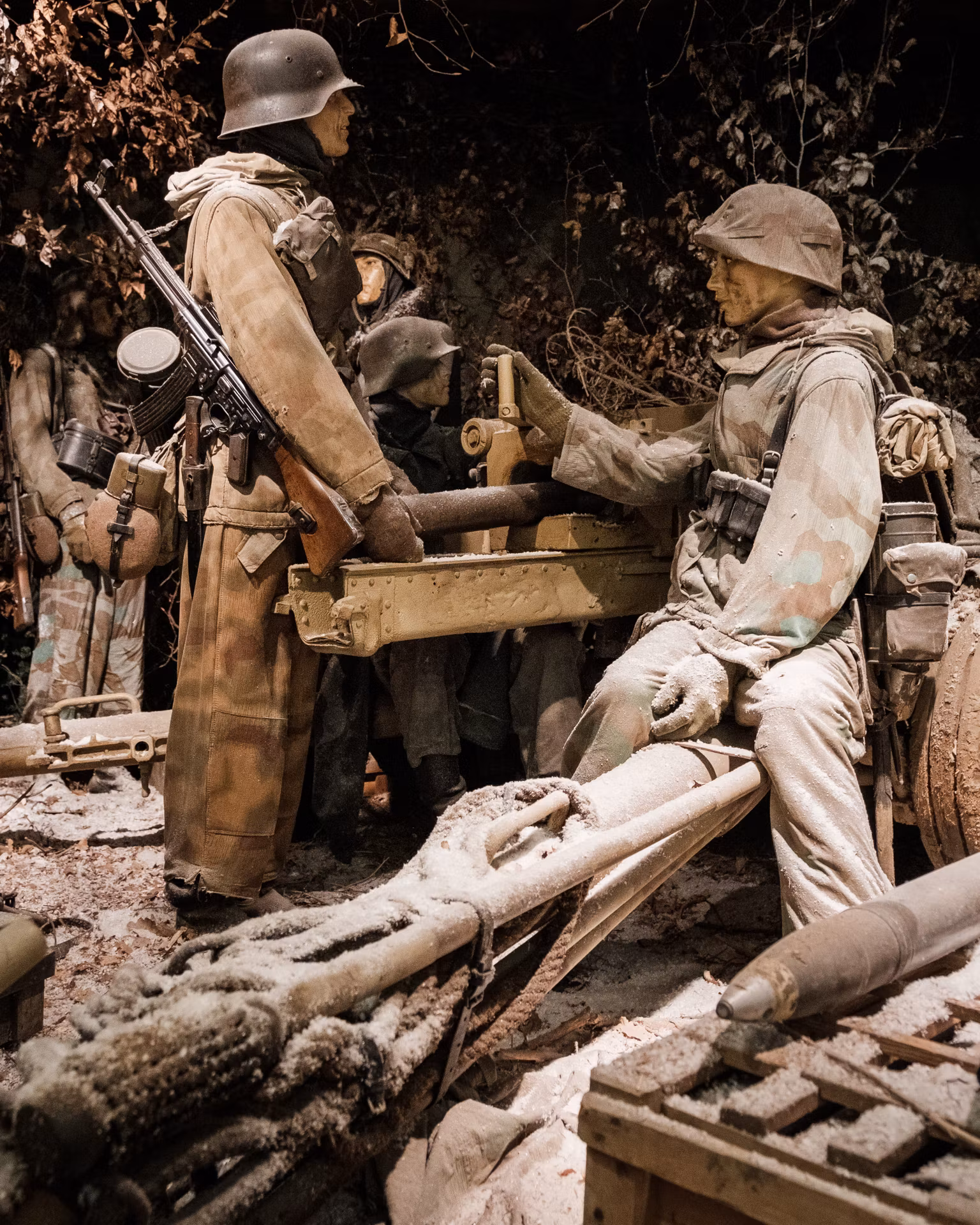 Detailed wartime diorama at the National Museum of Military History in Diekirch